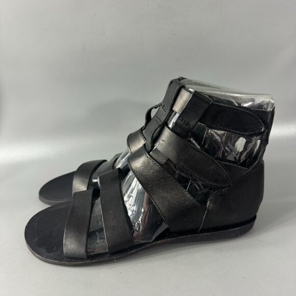 Brador Made in Italy Black Leather Strappy Sandals, Size 43 - Picture 6 of 15